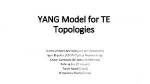 YANG Model for TE Topologies Vishnu Pavan Beeram