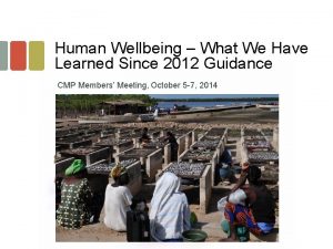 Human Wellbeing What We Have Learned Since 2012