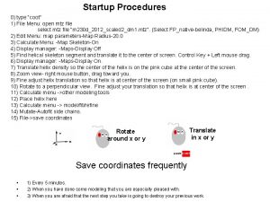 Startup Procedures 0 type coot 1 File Menu