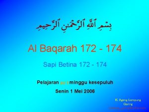Al Baqarah 172 174 Sapi Betina 172 174