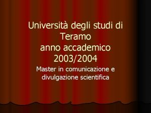 Universit degli studi di Teramo anno accademico 20032004