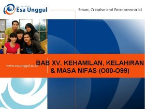 BAB XV KEHAMILAN KELAHIRAN MASA NIFAS O 00