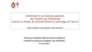 Identification en mdecine gnrale des facteurs qui influencent