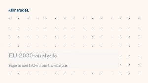 EU 2030 analyss Figures and tables from the