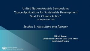 United NationsAustria Symposium Space Applications for Sustainable Development