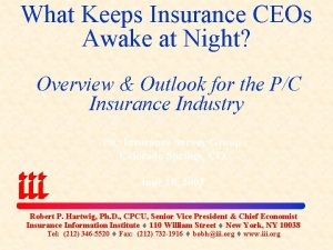 What Keeps Insurance CEOs Awake at Night Overview