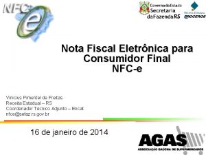 Nota Fiscal Eletrnica para Consumidor Final NFCe Vinicius