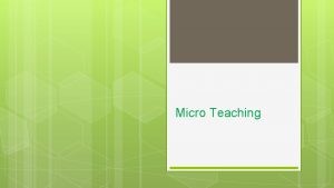 Transfer phase in microteaching