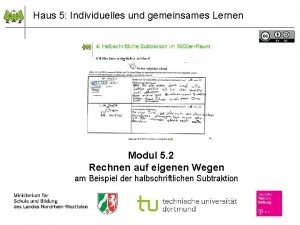 Haus 5 Individuelles und gemeinsames Lernen Modul 5