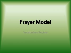 Frayer Model Vocabulary Review Genotype Definition Set of