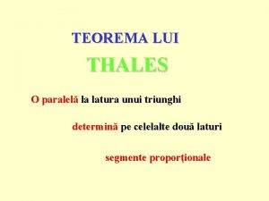 Teorema lui thales