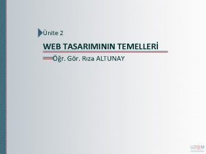 nite 2 WEB TASARIMININ TEMELLER r Gr Rza