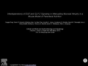 Interdependency of EGF and GLP2 Signaling in Attenuating