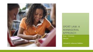 Sport law a managerial approach