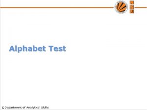 Number and alphabet test