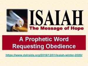 Prophetic word request