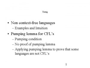 Torng Non contextfree languages Examples and Intuition Pumping