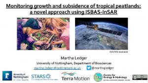 Monitoring growth and subsidence of tropical peatlands a