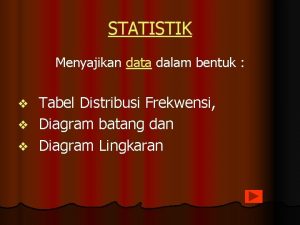 STATISTIK Menyajikan data dalam bentuk Tabel Distribusi Frekwensi