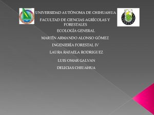 UNIVERSIDAD AUTNOMA DE CHIHUAHUA FACULTAD DE CIENCIAS AGRCOLAS