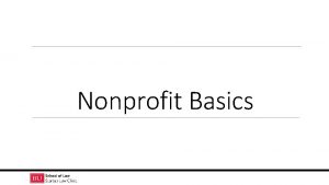 Nonprofit Basics What is a nonprofit Nonstock corporation