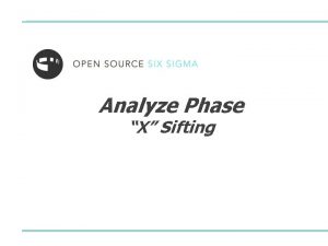 Analyze Phase X Sifting X Sifting Welcome to