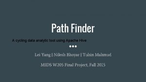 Path Finder A cycling data analytic tool using