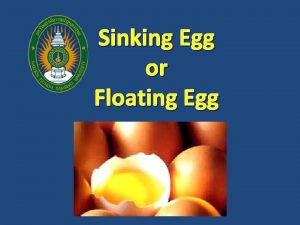 Sinking Egg or Floating Egg Vocabularies Key concepts