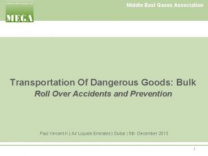 Middle East Gases Association Transportation Of Dangerous Goods