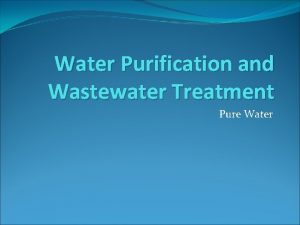 Water Purification and Wastewater Treatment Pure Water Unit