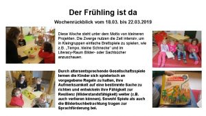 Der Frhling ist da Wochenrckblick vom 18 03