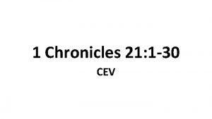 1 Chronicles 21 1 30 CEV David Counts