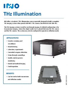 THz Illumination INO offers a terahertz THz illumination