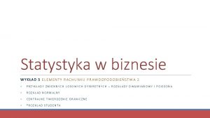 Statystyka w biznesie