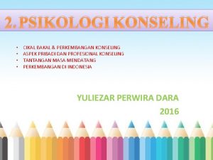 2 PSIKOLOGI KONSELING CIKAL BAKAL PERKEMBANGAN KONSELING ASPEK