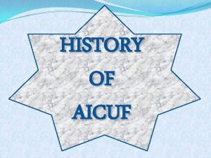 HISTORY OF AICUF 1924 Fr Carty SJ Founder