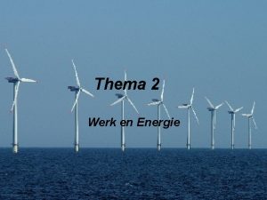 Thema 2 Werk en Energie De energieroute 1
