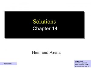 Solutions Chapter 14 Hein and Arena Version 1