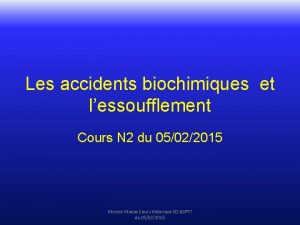 Les accidents biochimiques et lessoufflement Cours N 2