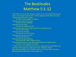 Beatitudes in matthew