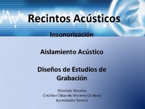 Recintos Acsticos Insonorizacin Aislamiento Acstico Diseos de Estudios