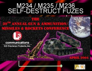 M 234 M 235 M 236 SELFDESTRUCT FUZES