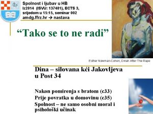 Spolnost i ljubav u HB Iz 2014 ISVU