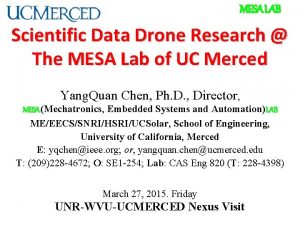 MESA LAB Scientific Data Drone Research The MESA