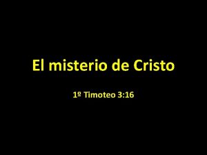 El misterio de cristo