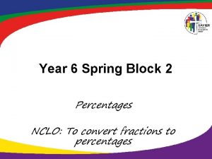 Year 6 Spring Block 2 Percentages NCLO To