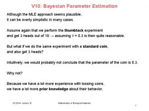 V 10 Bayesian Parameter Estimation Although the MLE