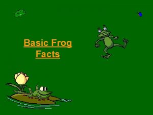 Basic Frog Facts Adaptations Frogs are part of