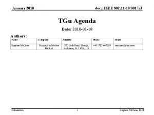 January 2010 doc IEEE 802 11 100017 r