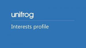 Personality test unifrog